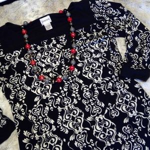 Chico's Size 0 Patterned Qt Sleeve Dress